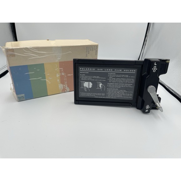 Polaroid Model 545 4x5 Polaroid Land Film Holder With Original Box And Manual - Picture 4 of 6
